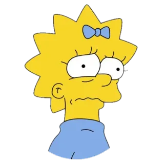 😢 Maggie Simpson The Simpsons Maggie Simpson, The Simpsons, cartoon, baby, yellow telegram sticker