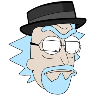 🕵 Rick y Morty, Walter White, Heisenberg, Parodia, Dibujos animados, Fanart telegram sticker