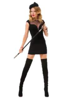 💃 woman, dress, boots, beret, cane, fashion telegram sticker
