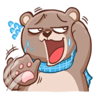 😬 熊, 卡通, 情绪, 可爱, 卡哇伊, 贴纸, 动画 telegram sticker