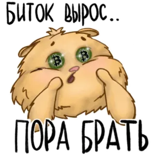 🤑 Биток вырос
ПОРА БРАТЬ ビットコイン, 暗号通貨, ハムスター, お金, デジタル通貨, 金融, 取引 telegram sticker