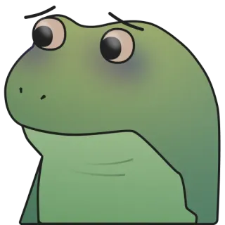🤕 กบ, สัตว์, สีเขียว, มีม, น่ารัก, การ์ตูน, อิโมจิ telegram sticker