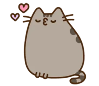😘 Pusheen cat, cartoon, cute, animal, love, heart whatsapp sticker