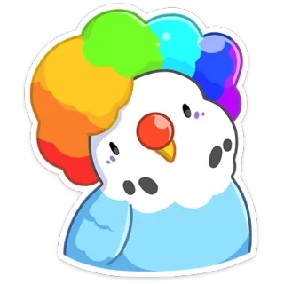 🤡 vogel, parkiet, clown, grappig, sticker, dier telegram sticker