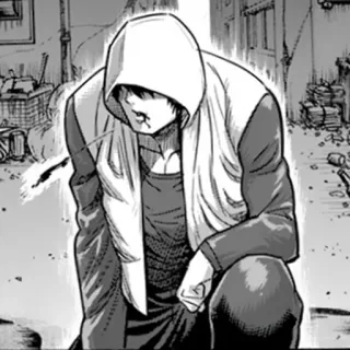 ⚫️ Anime, Sweat à capuche, Sang, Violence, Manga whatsapp sticker