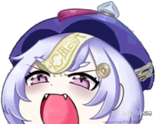 😠 Qiqi Genshin Impact qiqi, genshin impact, anime, game, cute, zombie telegram sticker