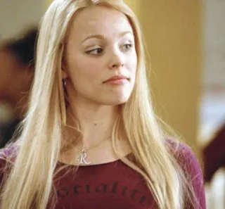 🤔 Regina George Mean Girls Meninas Malvadas, Regina George, Rachel McAdams, loira, filme whatsapp sticker