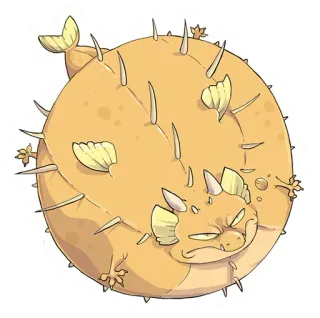 🐟 Kugelfisch, Fisch, Tier, Meerestier, Cartoon, Illustration telegram sticker