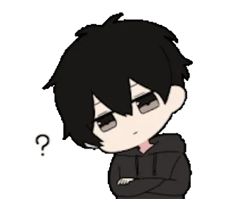 ❔ Anime, Domanda, Pensare, Chibi, Cartone animato, Sticker, Emoticon telegram sticker