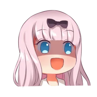 😀 Chika Fujiwara Kaguya-sama: Love Is War 动漫, Q版, 震惊, 搞笑, 可爱, 女孩 telegram sticker