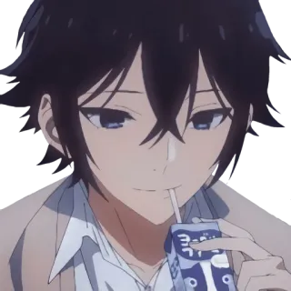 🍹 Anime, Charakter, Trinken, Milch, Cartoon telegram sticker