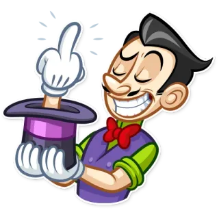 🖕 魔术师, 中指, 冒犯, 卡通, 粗鲁 telegram sticker