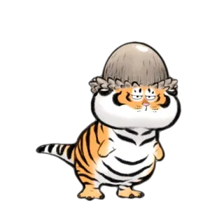 🤨 tigre, animale, cartone animato, carino telegram sticker