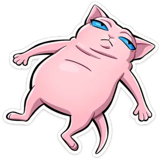 🫠 cat, pink, sphinx cat, cute, animal telegram sticker