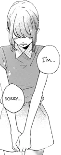 😢 I'm... SORRY... anime, manga, sorry, apology, sad whatsapp sticker