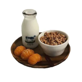 🍊 ミルク susu, sereal, jeruk mandarin, makanan, sarapan, mangkuk, piring telegram sticker