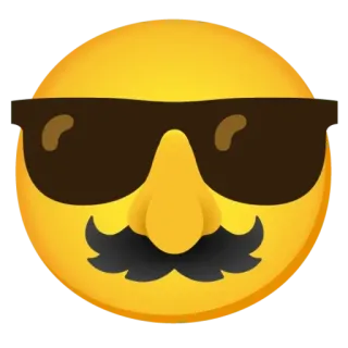 😎 Biểu tượng cảm xúc, Ngầu, Kính râm, Ria mép, Mặt, Vàng telegram sticker