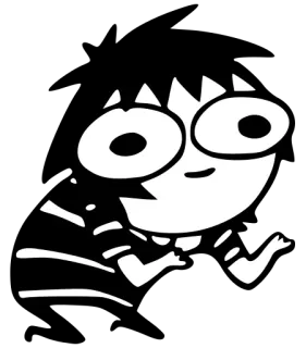 😑 cartoon, running, silhouette, character, white, black whatsapp sticker