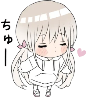 😘 ちゅー anime, cute, girl, chibi, kawaii, japanese telegram sticker
