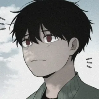 🗝 Anime, Dessin animé, Personnage, Portrait, Garçon telegram sticker