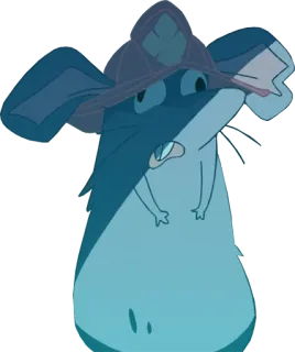 🥴 cartone animato, animale, topo, carino, triste, blu telegram sticker
