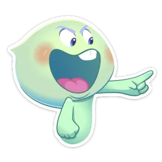 ▫️ Dessin animé, Fantôme, Montrer du doigt, Personnage, Animation telegram sticker