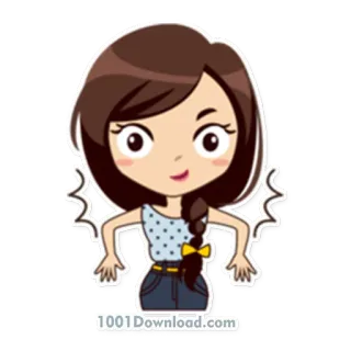 🤗 cartoon, girl, character, woman, braid, cute, female telegram sticker