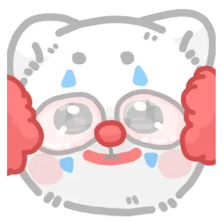 🤡 клоун, милый, грустный, слезы, мультфильм, эмодзи whatsapp sticker