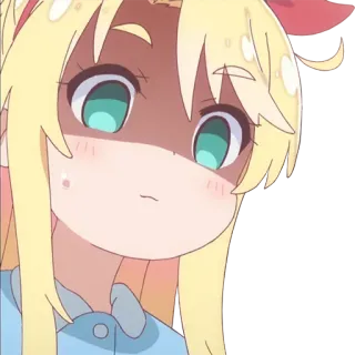 😶 Satania Gabriel Dropout anime, cartoon, funny, shocked, embarrassed, satania, gabriel dropout telegram sticker