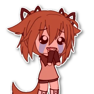 🤣 Гача, Аниме, Мультфильм, Плачущий, Грустный, Эмоциональный telegram sticker