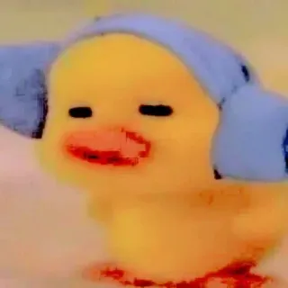 🥺 vịt, dễ thương, vàng, động vật, thú nhồi bông, hoạt hình telegram sticker