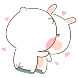 💋 coelho, abraço, amor, fofo, carinho, animais whatsapp sticker