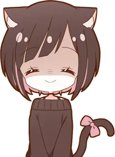 ☺️ Anime, Catgirl, Niedlich, Kawaii, Cartoon telegram sticker