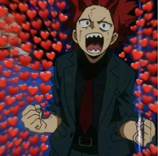 🥀 Eijiro Kirishima My Hero Academia Anime, Personnage, Coeurs, Fanart, Manga, Mignon telegram sticker