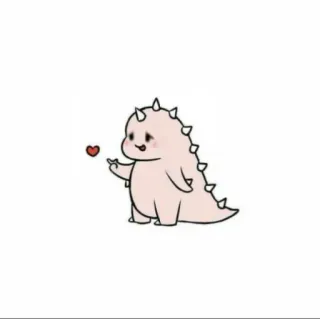 🤍 dinosaur, cute, cartoon, heart, pink, animal telegram sticker