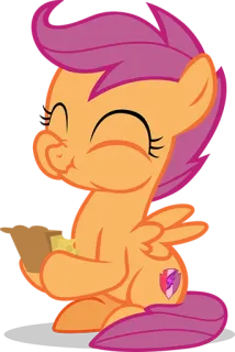 🍰 Scootaloo My Little Pony Pony, Tier, Cartoon, Süß, Figur, Freundschaft, Flügel, Fliegend whatsapp sticker