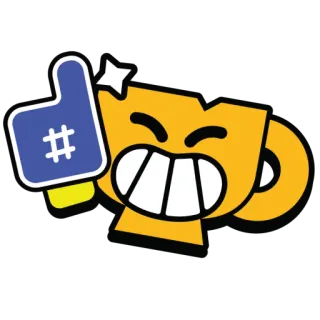 👍 xícara, troféu, polegar para cima, sucesso, conquista, hashtag whatsapp sticker