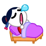 😴 durmiendo, cansado, cama, agotado, dibujos animados, relajación, noche telegram sticker