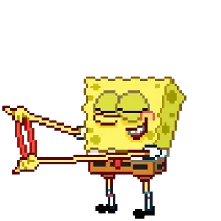 ๐ Spongebob Spongebob, character, cartoon, pixel art telegram sticker