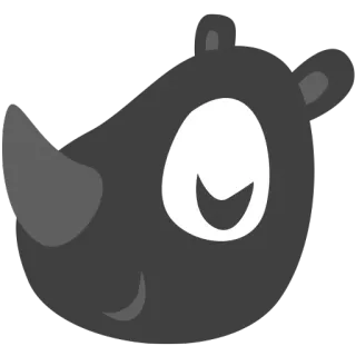 🦏 Nashorn, Tier, Cartoon, süß, Aufkleber whatsapp sticker