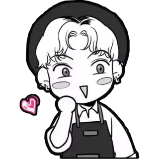 😏 cute, chibi, kawaii, anime, heart, apron telegram sticker