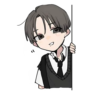 😃 Anime, Menino, Sticker, Desenho animado, Fofo, Kawaii, Chibi telegram sticker