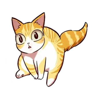 🐱 kucing, anak kucing, imut, oranye, bergaris, hewan, hewan peliharaan, kucing domestik telegram sticker