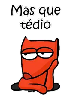 😒 Mas que tédio chien, agacé, ennuyé, fatigué, endormi, dessin animé, rouge telegram sticker