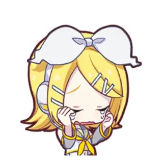 🎤 Rin Kagamine Anime, Manga, Vocaloid, Rin Kagamine, Weinen, Traurig telegram sticker