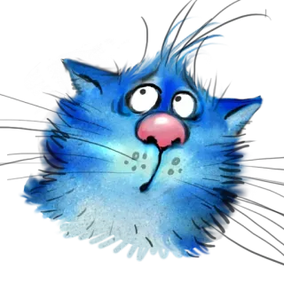 🧐 cat, animal, blue, cartoon, sticker telegram sticker