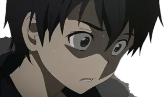 😨 Kirito Sword Art Online anime, sword art online, kirito, shocked, confused, expression telegram sticker