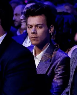 💞 Harry Styles แฮร์รี่สไตลส์, นักร้อง, คนดัง, สูท, สีม่วง telegram sticker