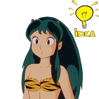 💡 IDEA anime, idea, lightbulb, cartoon, girl, thinking telegram sticker