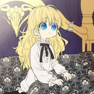 🌼 anime girl, blonde hair, cartoon, child, cute, character whatsapp sticker